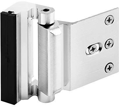 Prime-Line U 11325 Serrure de renfort de porte – Ajoutez une sécurité supplémentaire à votre maison et empêchez les entrées non autorisées – Arrêt de 7,6 cm, construction en aluminium, chrome brossé