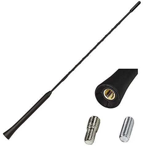 tomzz Audio 1200-014 Varilla de repuesto para coche Varilla corta de antena de techo 41cm M5/6 compatible con VW Golf 4 5 6 7 Polo Passat UP Opel Astra Corsa Audi Dacia Hyundai Toyota Yaris Renault...