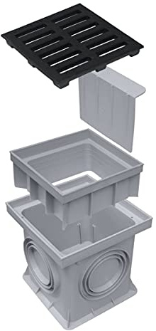 Marley Einlaufschacht 200x200mm Hofablauf + Gußrost Aufsatz Geruchsverschluß Bodenablauf