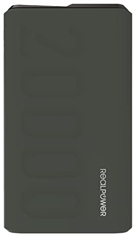 RealPower PB-20000PD+ Powerbank-Mobilladegerät mit 20.000 mAh, 2 USB-Anschlüssen, USB-C-Eingang und Power Delivery kompatibel mit iPhone, iPad, Samsung Galaxy, dem neuen MacBook, Google Pixel und mehr