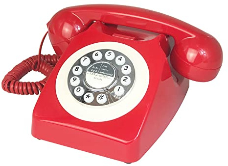 Corded Retro Phone, TelPal Red 80's Classic Telephone/Landline Phone/Wired Antique Telephone for Home/Office/Hotel