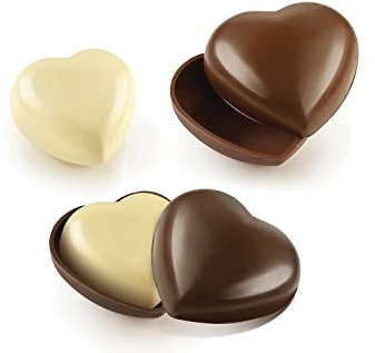 Silikomart | Kit 2 Silikonformen Secret Love Form, Maße 123 x 115 h 44mm + 93 x 99 h 36mm