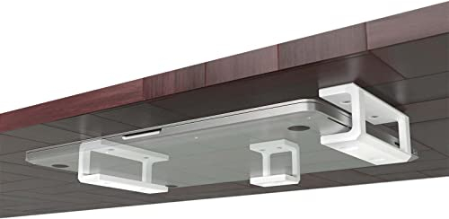 Mobilefox Laptop Untertisch Halterung Regal Halter Ständer passend für Notebook MacBook 0-35mm Weiß
