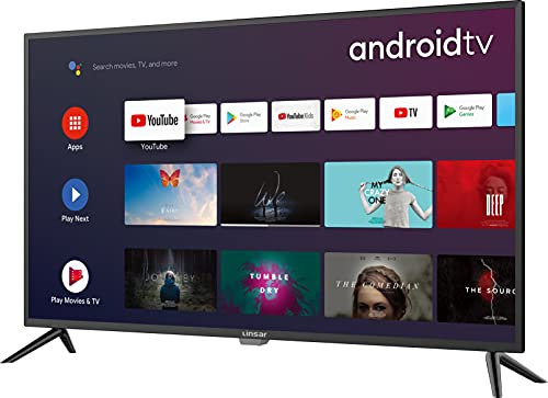 Linsar 40FHD22A 40 Pouces FHD LED TV, Android Google Smart TV, Chromecast intégré, Triple Tuner DVB S2/T2/C/CI+, Diffusion Rapide avec Wi-FI, Bluetooth, USB, HDMI