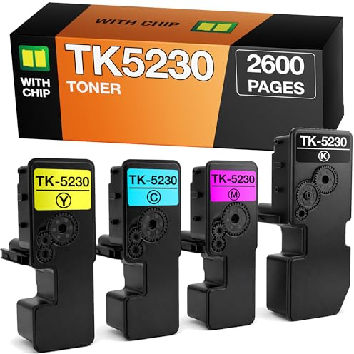 Supply Guy TK-5230 Toner Kompatibel mit Kyocera TK-5230K TK-5230C TK-5230M TK-5230Y für Kyocera ECOSYS M5521cdw ECOSYS M5521cdn ECOSYS P5021cdw ECOSYS P5021cdn Multipack 4 Toner