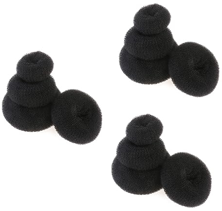 Amosfun 12stücke Teiliges Haarknoten Donut Duttkissen Für Kleine Mittlere Große Und Extra Große Hochsteckfrisuren Schwarz