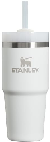 Stanley Quencher H2.0 FlowState - Vaso aislado al vacío de acero inoxidable con tapa y popote para agua, té helado o café, batidos y más, Frost, 14 onzas | Pajita y tapa de 3 posiciones, portavasos compatible para viajes, taza de acero inoxidable aislada, sin BPA
