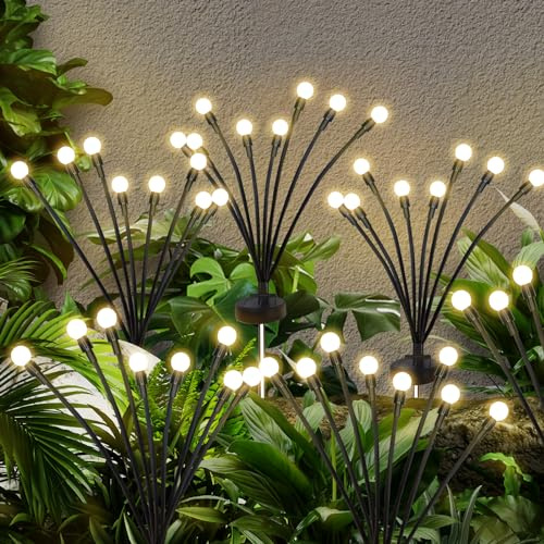 Jsdoin Solar Licht im Freien wasserdicht Firefly, Schwingende Garten Dekoration im Freien Hof Firefly Garten Licht Straße Zaun 4PCS