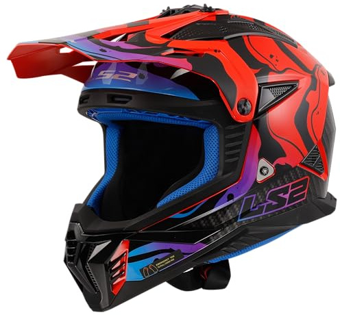 LS2 Helm Fast II Wash MX708 zwart / Rood | | Doppelring | PolyCarbonat | geeignet für Moped/Maxi-Roller/Motorrad/Schaltmoped