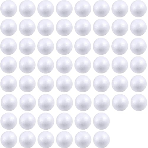 douyif Styroporkugel Weiße 3cm 60Stück Schaumkugeln Styropor Polystyrol Kugeln Vollkugel Weiße Styropor Kugeln Zum Bastel für DIY Craft Schulprojekte Wissenschaft Modellierung Partydeko (3cm)