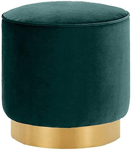 CCKUHN Osmanischer runder Stuhl im europäischen Stil, Make-up-Hocker, Sitzgelegenheit, Fußhocker, Fußstütze (Rosa) (Grün)