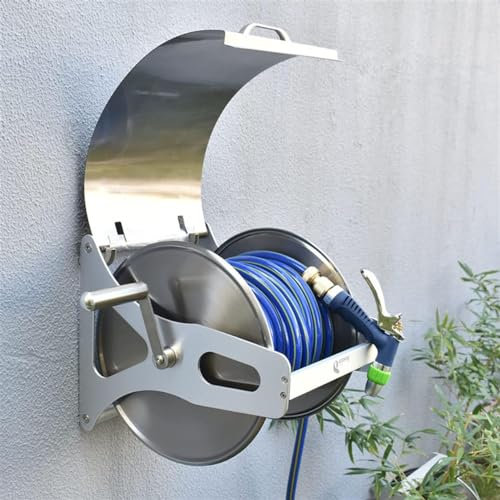 Retractable Hose Reel Wall Mounted, 10-40m Garden Hose Pipe Storage Cart for Outdoor Watering Tools - Yard Lawn Garden Hose Reel