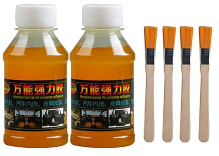 Colla per riparazione del rivestimento del tetto, colla liquida adesiva per tessuti resistenti per tappezzeria, colla trasparente per interni auto ad asciugatura rapida all'interno del tetto (2 Sets)