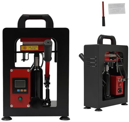 Pressa termica idraulica portatile Pressa a caldo idraulica portatile da 5 tonnellate Pressa a caldo manuale da 900 W Piastra riscaldante doppia da 2,4'' X 4,7'' con timer di controllo LSD Pressa for