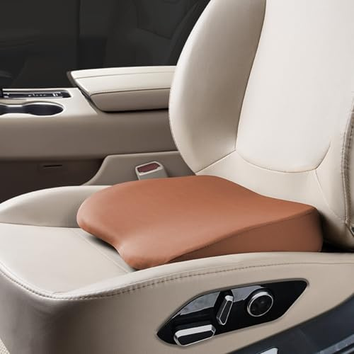 2-In-1 Keilkissen Auto Kissen Fahrersitz - Sitzerhöhung Auto Erwachsene zur Erhöhung der SitzhöHe - 9 cm Memory Foam Autositzkissen Fahrersitz Lordosenstütze für Auto LKW,Braun