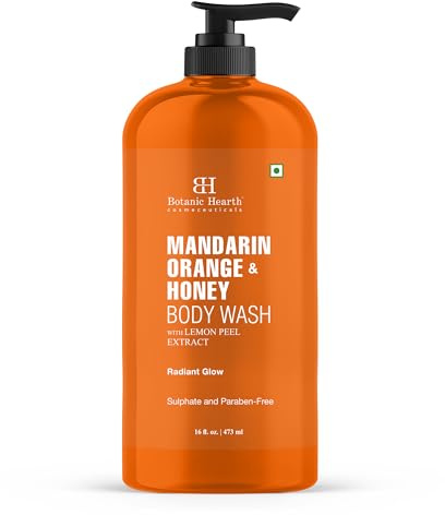 Botanic Hearth Mandarin Orange & Honey Body Wash – Refreshing Shower Gel with Lemon Peel Extract, Brightening & Hydrating Formula, Sulfate & Paraben Free – 16 fl oz