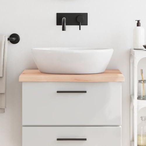 ShGaxin Plan de salle de bain en bois massif non traité 60 x 60 x 4 cm, plan de travail pour cuisine, plan de travail, lavabo et meubles de salle de bain - 3156015