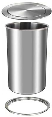 MegLob Round Drop-In-Mülleimer, Versteckter Kommerzieller Swing-Klapp-Mülleimer, Edelstahl Round Müll-Grommet-Kombination, Drop-In-Mülleimer-Chute, Küchenmüll Dose Deckel Für Heimküche,9l