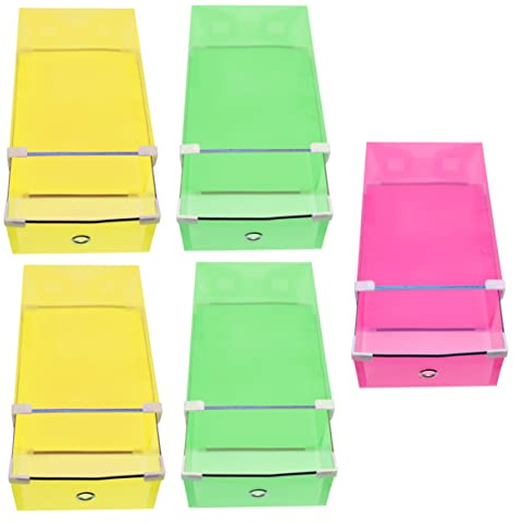 WEKAMOS 5 pezzi Scarpe Trasparenti Plastica PP Impilabili Organizer con Cassetto Antipolvere Contenitori per Scarpe da per Armadio e Casa