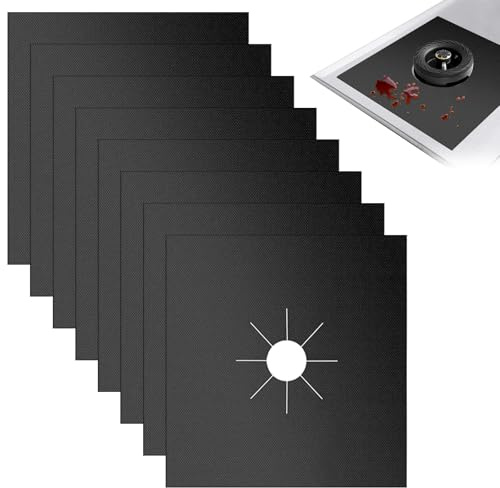 Gas Hob Protectors, 27 × 27cm Reusable Gas Stove Protective Cover, Non-Stick Stove Covers, Kitchen Easy-to Gas Hob Cover, Hob Covers for Gas Cookers, Sheets High Temperature, for Fast Cleaning