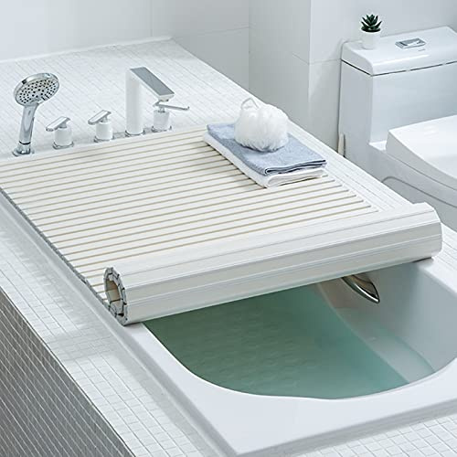 Bandeja de baño plegable de resina para bañera de hidromasaje, cubierta antipolvo blanca de 1,2 cm de grosor, impermeable y tapa de baño, perfecta para uso en spa y jacuzzi