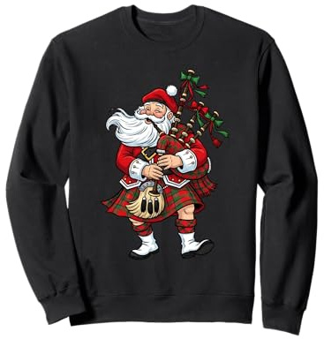 Cornemuse de Père Noël Amusante, Style écossais Sweatshirt