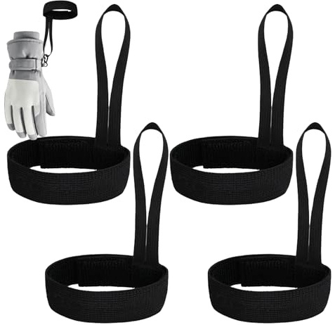 Handskkoppel, elastiska skidhandskar handledsrem för utomhus vintersport med lätthet, hållbar lätt nylon med säker ögla-funktion, vanthållare för barn och vuxna 4 st