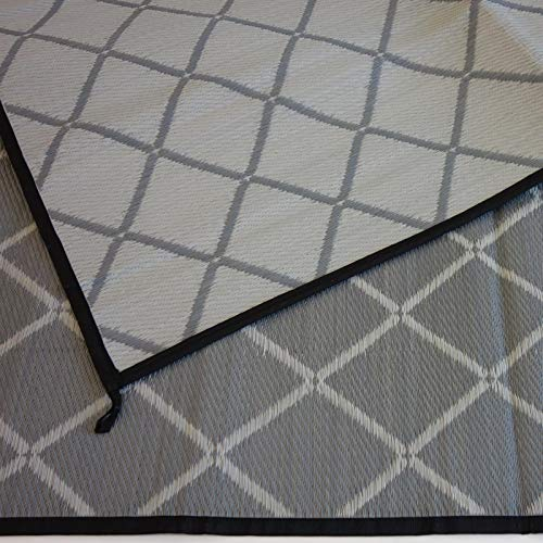 Schlauchland Outdoor Teppich Camping Matte ´´´odooro WAVETEX Diamond 2,7m x 5m anthrazit-grau *** VIELE GRÖSSEN + Farben * 450 g/m² Zeltteppich Vorzelt Teppich Garten Spieldecke Wohnwagen Camper