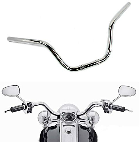 Motorcycle Hanger 1 inch 25mm Ace Cafe Racer Clubman Handlebar Handle bars handlebars Bar compatible with Harley Sportster XL883 XL1200 (Chrome Color)