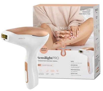 Sensica Laser Hair Removal Cordless IPL Device – Sensica Sensilight Pro Permanent Hair Removal for Women – at-Home RPL™ Technology, 6 Levels, Facial & Body Use, Large & Precision Windows
