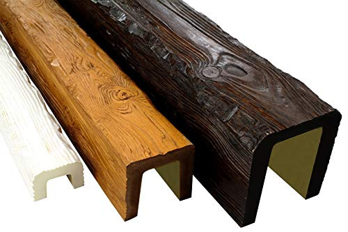 DECO WOOD - Patrón de vigas de techo con aspecto de madera de poliuretano, imitación de madera rústica, vigas decorativas (15 cm, ED104, oscuro)