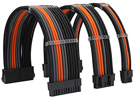 Formulamod Sleeve Extension Power Supply Cable Kit 18AWG ATX 24P+ EPS 8-P+PCI-E8-P with Combs for PSU to Motherboard/GPU Fm-NCK3