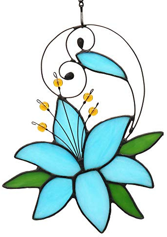 Lily Flower Gift for Women Birthday, Love Gifts for Mothers Day Anniversary Day, Floral Birthday Gift for Her Stained Glass Window Hangings, Gifts for Women from Friends