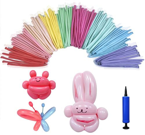 Modelling Long Balloons for Animal, 260Q Magic Latex Twisting Balloons Pastel Color for Kids Party Birthday Wedding Clown Decoration Assorted 100Pcs