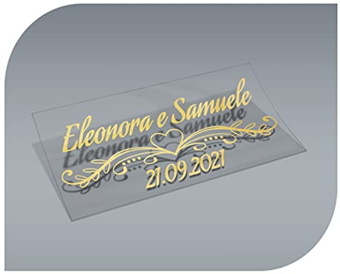 Autocollants vintage transparents personnalisables avec nom et date pour invitations à un mariage, un baptême, des fiançailles, une communion, un anniversaire, Noël et d’autres réceptions Modèle 12