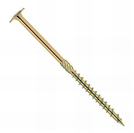 Vis bois Torx à tête bombée D.6 x 200 mm - Zingué jaune - Boîte de 100 pcs