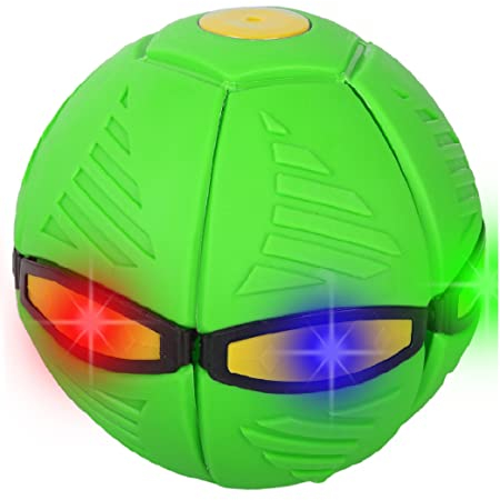 FeiWen Magic UFO Ball 3 Licht Deformiert Fliegende Untertasse Ball Vent Ball Frisbee Deformierter Ball Eltern-Kind-Spielzeug Strand Spiele Outdoor Sport Geschenk (Z-6 Lichter grün)
