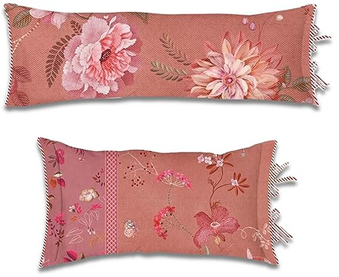 Pip Studio Dekokissen Tokyo Bouquet Pink Blumen Blüten Geblümt Rosa Bogen Wendeoptik Zierkissen, Größe:30 x 90 cm
