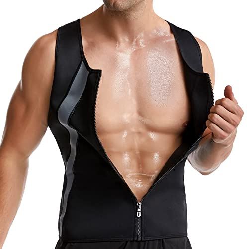 FEimaX Herren Sauna Schweiß Weste Taille Trainer Fitness Abnehmen Shapewear Trainingsanzug Schwitzweste Neopren Hot Tank Top Saunaanzüge Korsett Body Shaper