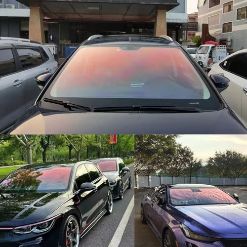 XhuangTech Film teinté pour voitures, effet caméléon rouge-violet pour vitres de voiture, film de protection pour fenêtres 80 % VLT, protection anti-UV et contrôle de la chaleur, film solaire pour