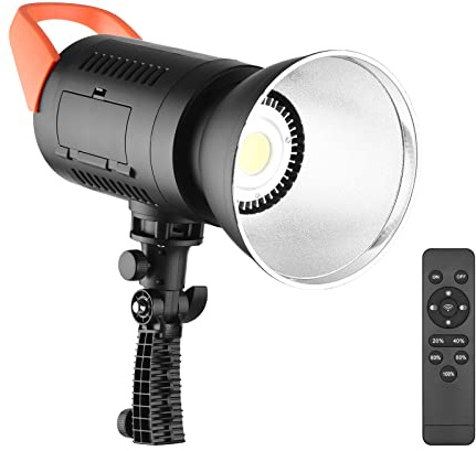 Andoer 100W Luz de vídeo LED 5600K Luces de Estudio Regulable Bowens Mount Luz Continua con Reflector Control Remoto para Retratos de Productos Fotografía de Bodas Transmisión en Vivo
