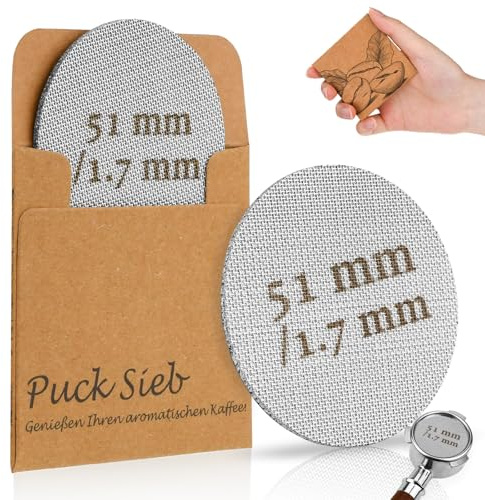 Puck Screen 51mm, Puck Screen 51 Puck Sieb Mellbree 2 Stück Gesinterte Kaffeefilter für Espresso Coffee Siebträger Zubehör 1.7mm Dicke 150μm Edelstahl 316 Wiederverwendbar Rostfreir Rostfrei
