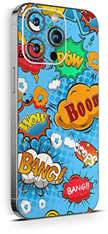 Skins4u Schutzfolie Skin Cover Skins Design Folie Kratzerschutz kompatibel mit iPhone 14 Comics blau
