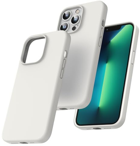 TOCOL für iPhone 13 Pro Hülle Silikon, Stoßfest Anti-Rutsch Anti-Fingerabdruck Kratzfest Handyhülle für iPhone 13 Pro Case, Steingrau