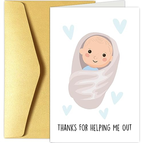 Chenive Dankeskarte für Hebamme OB Krankenschwester Geburtshelfer, Doula OBGYN Wertschätzungskarte, Arbeit und Lieferung Arzt Geschenk, Thank for Helping Me Out Grußkarte