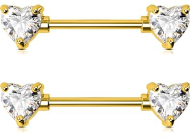 OUFER Body Piercing 14G Nippel Bar Gold Titan Nippel Barbell Piercing Bars Brücke Piercing