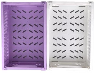 Eabdice 2 Piezas Caja Plastico Plegable Apilable, Cesta Plegable Estable, Caja Plegable Organizadora, Para Colocar y Almacenar Libros de Frutas, Etc(25.3 * 16.5 * 10cm/Blanco)