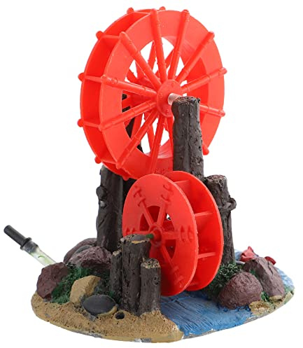 Amosfun Windmill Aquarium Decor Wear-resistant Fish Tank Ornament Desktop Fake Windmill for Oxygen Pump Decorative Aquarium Landscape Vivid Design Natural Atmosphere