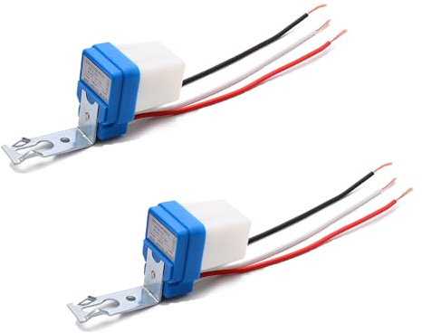 YOUNLEN AC/DC 12V 10A Automático Auto On Off,Sensor de luz fotointerruptor,sensor interruptor crepuscular exterior(2 Piezas)