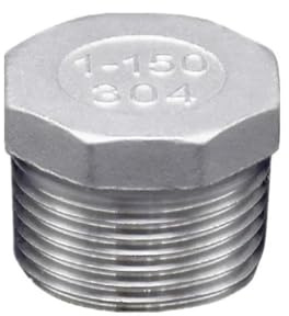 1/8 1/4 3/8 1/2 3/4 1 1-1/4 1-1/2 2 BSP NPT Male Hex Head End Plug Cap 304 Stainless Steel Pipe Fitting Plumbing(Color:NPT Male,Size:Outer HEX_1-1/2)